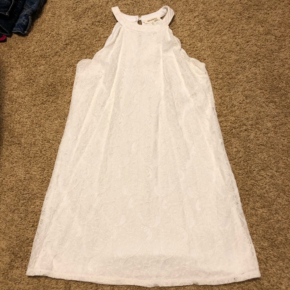 White lace halter dress